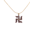 Back Side Coconut Shell Swastik Design Pendant