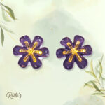 Bakul Flower Design Coconut Shell Earrings