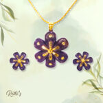 Bakul Flower Design Necklace in Coconut Shell