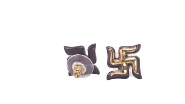 Front and back side Swastika pattern Coconut Shell Earrings