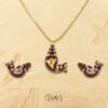 Shankh Shaped Coconut Shell Necklace in 22K Gold