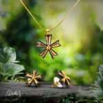 Shuli Flower Design Coconut Shell Necklace