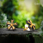 Shuli Flower Patterns Coconut Shell Earrings