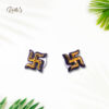 Swastik Shape Coconut Shell Earrings in 22K Gold